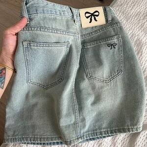 American retro embroidered denim skirt